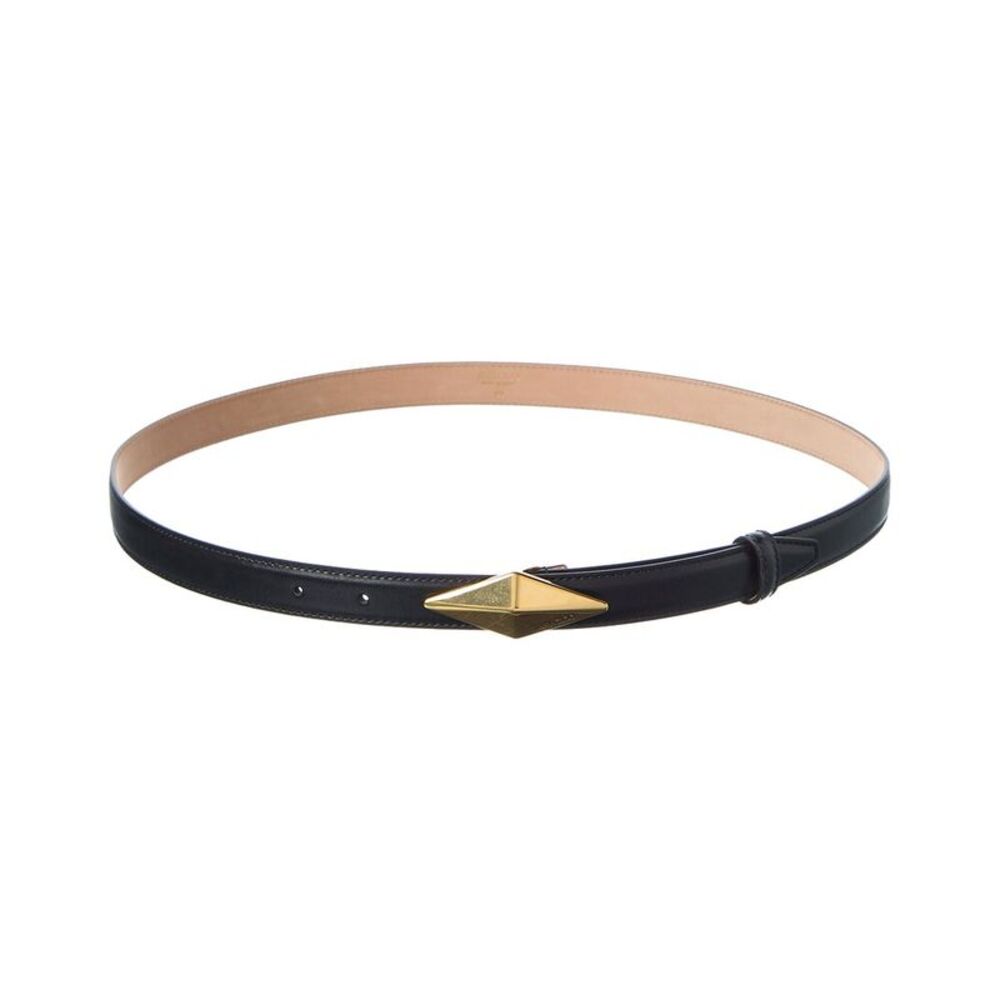Jimmy Choo Diamond Clasp Leather Belt, Black
